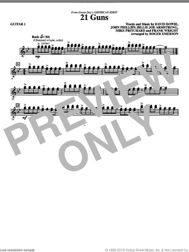 21 Guns (from American Idiot) (arr. Roger Emerson)