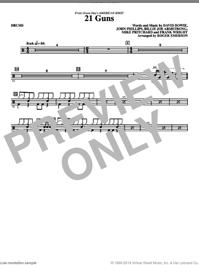 21 Guns (from American Idiot) (arr. Roger Emerson)