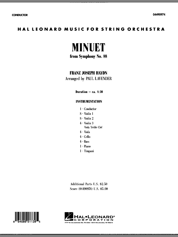 Minuet (from Symphony No. 88) (COMPLETE)