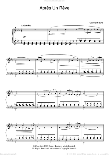Apres Un Reve, Op.7, No.1