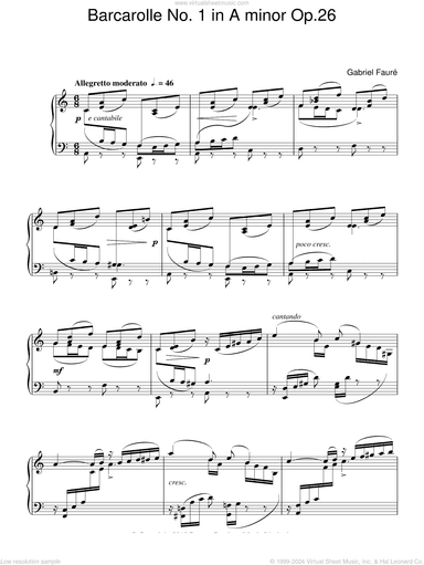Barcarolle No. 1 In A Minor, Op. 26
