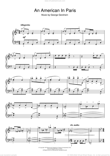 An American In Paris, (easy)