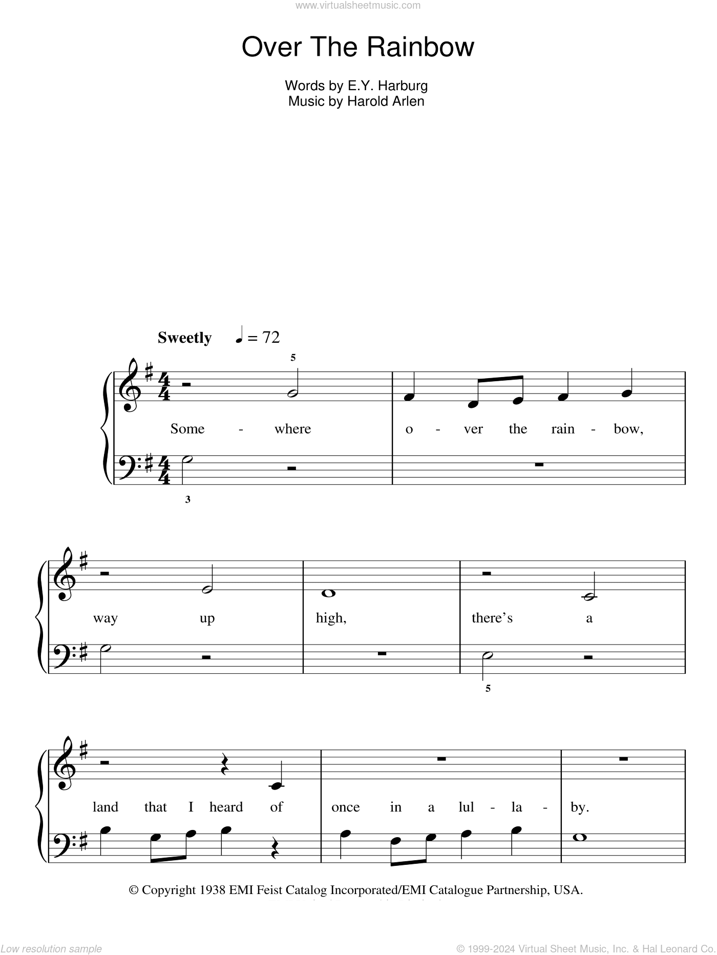 Over The Rainbow, (easy)