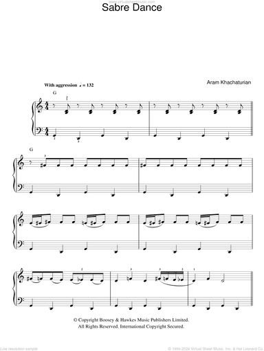 Sabre Dance, (easy)
