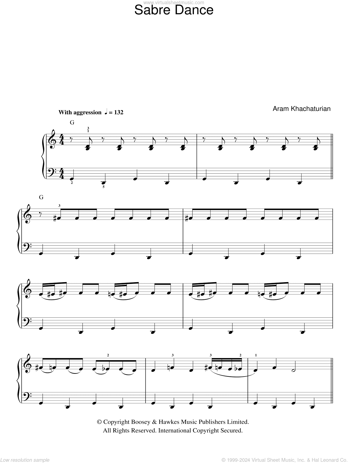 Sabre Dance, (easy)
