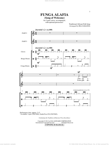 Funga Alafia (arr. Jill Gallina)