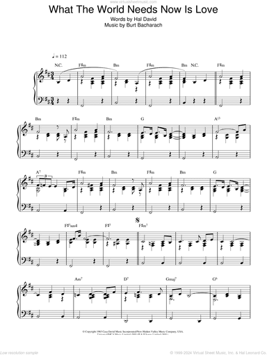 What The World Needs Now Is Love, (intermediate)