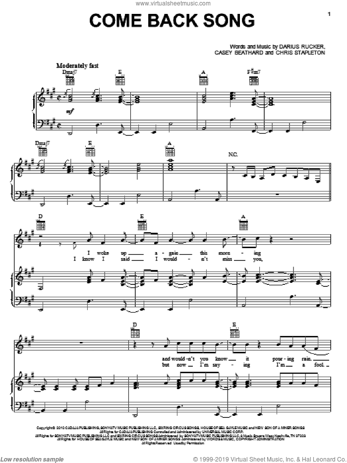 Come Back Song