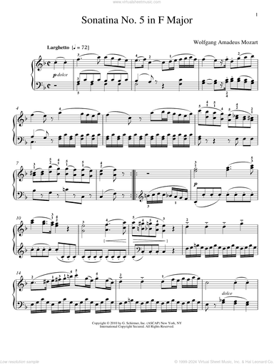 Sonatina No. 5 In F Major