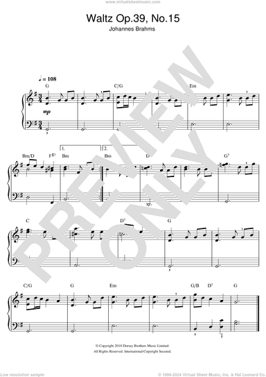 Waltz Op. 39, No. 15