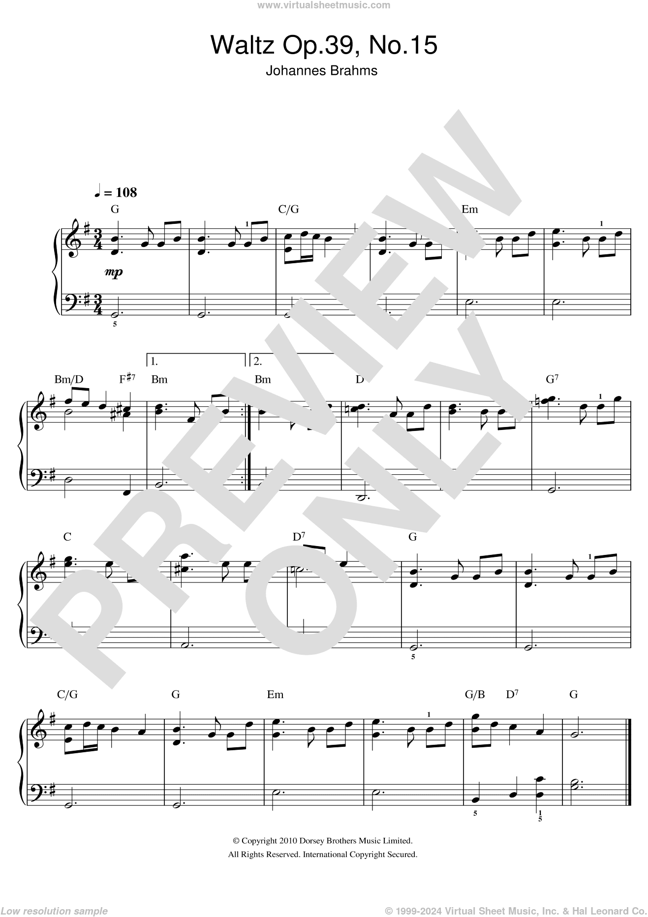 Waltz Op. 39, No. 15