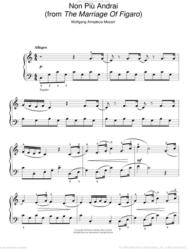 Non Piu Andrai (from The Marriage Of Figaro)