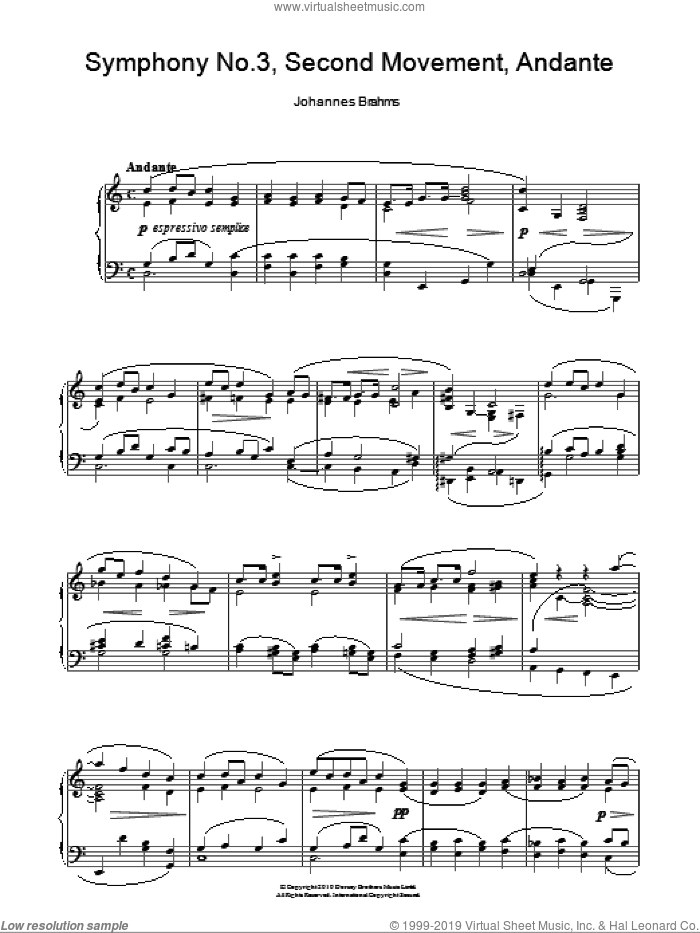 Symphony No. 3, Andante, (intermediate)