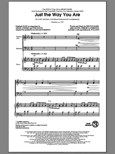 Just The Way You Are (from Glee) (arr. Roger Emerson)