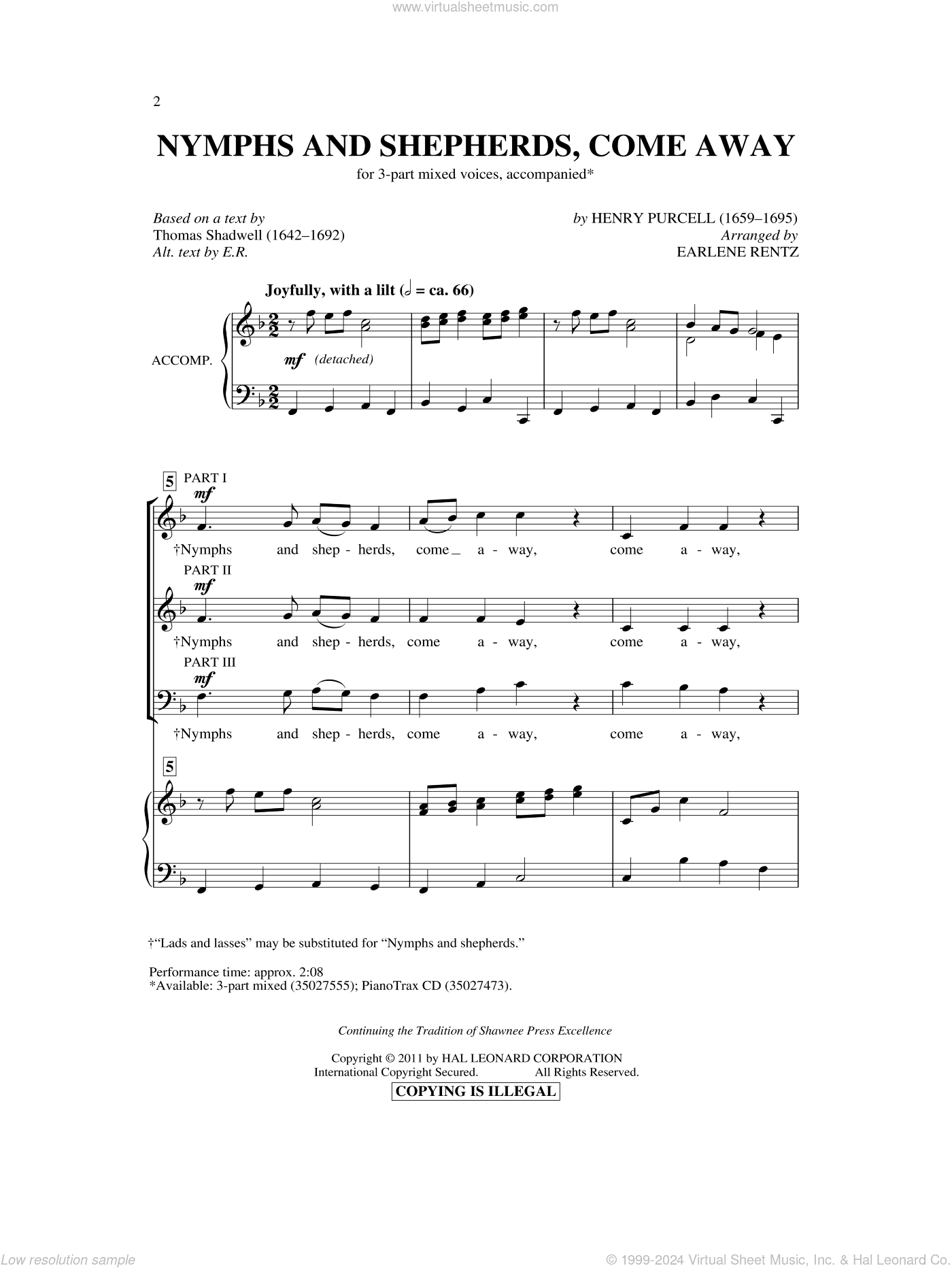 Nymphs And Shepherds, Come Away