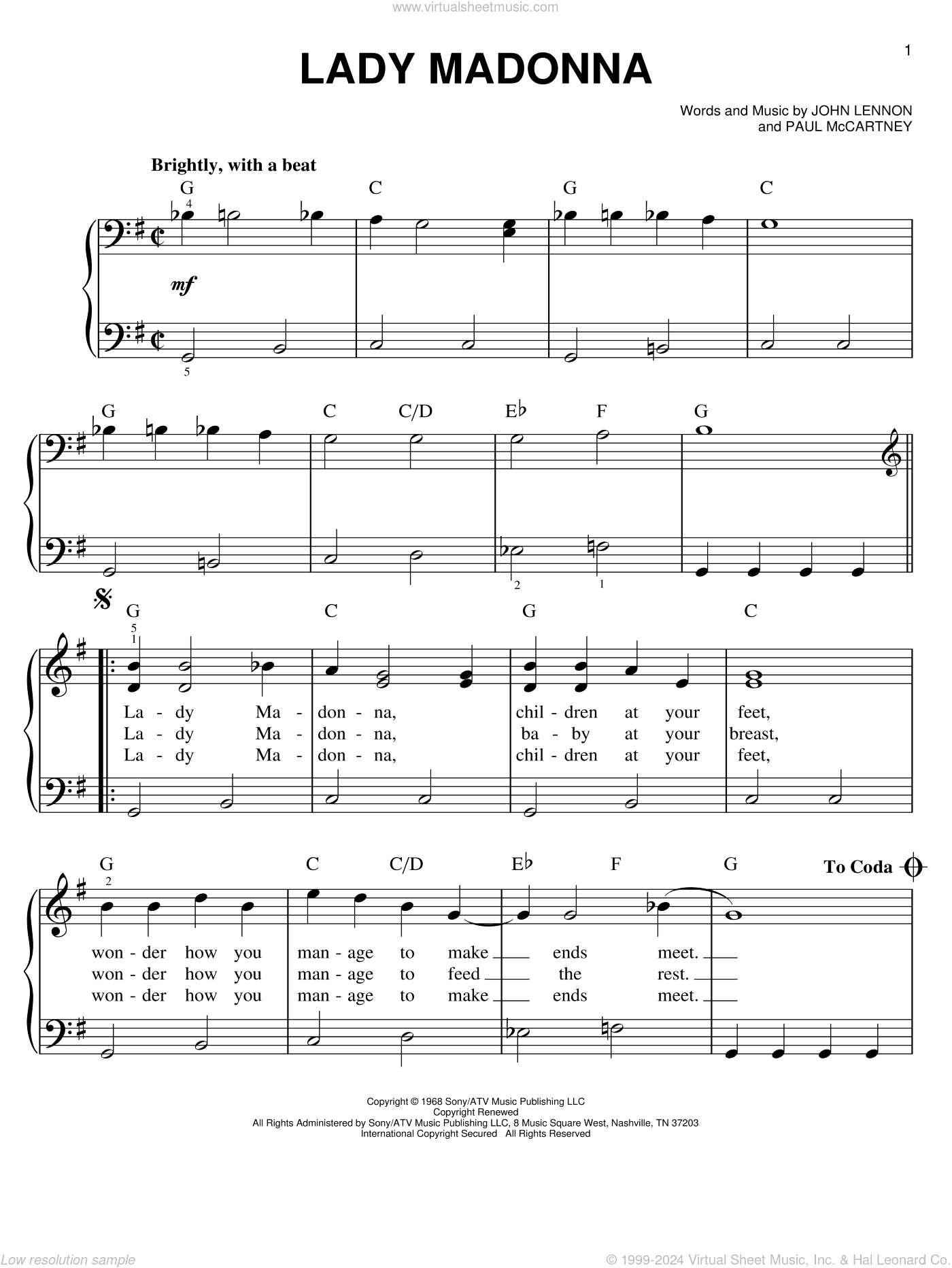 Lady Madonna, (easy)