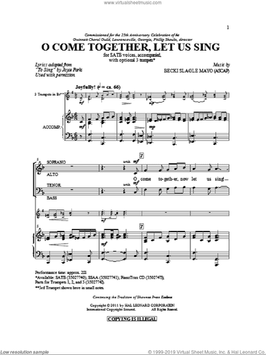 O Come Together, Let Us Sing