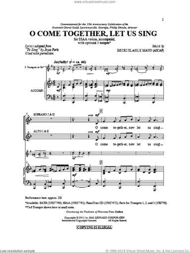 O Come Together, Let Us Sing