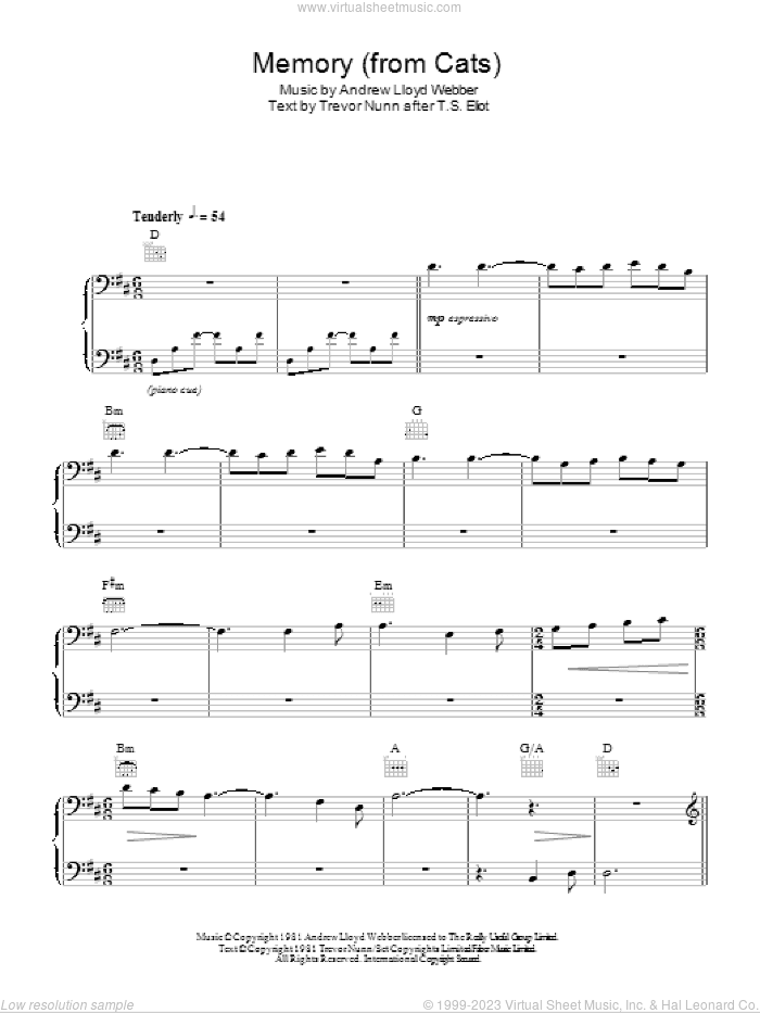 Memory (from Cats), (easy) (from Cats)