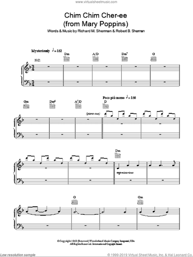 Chim Chim Cher-ee (from Mary Poppins), (easy) (from Mary Poppins)