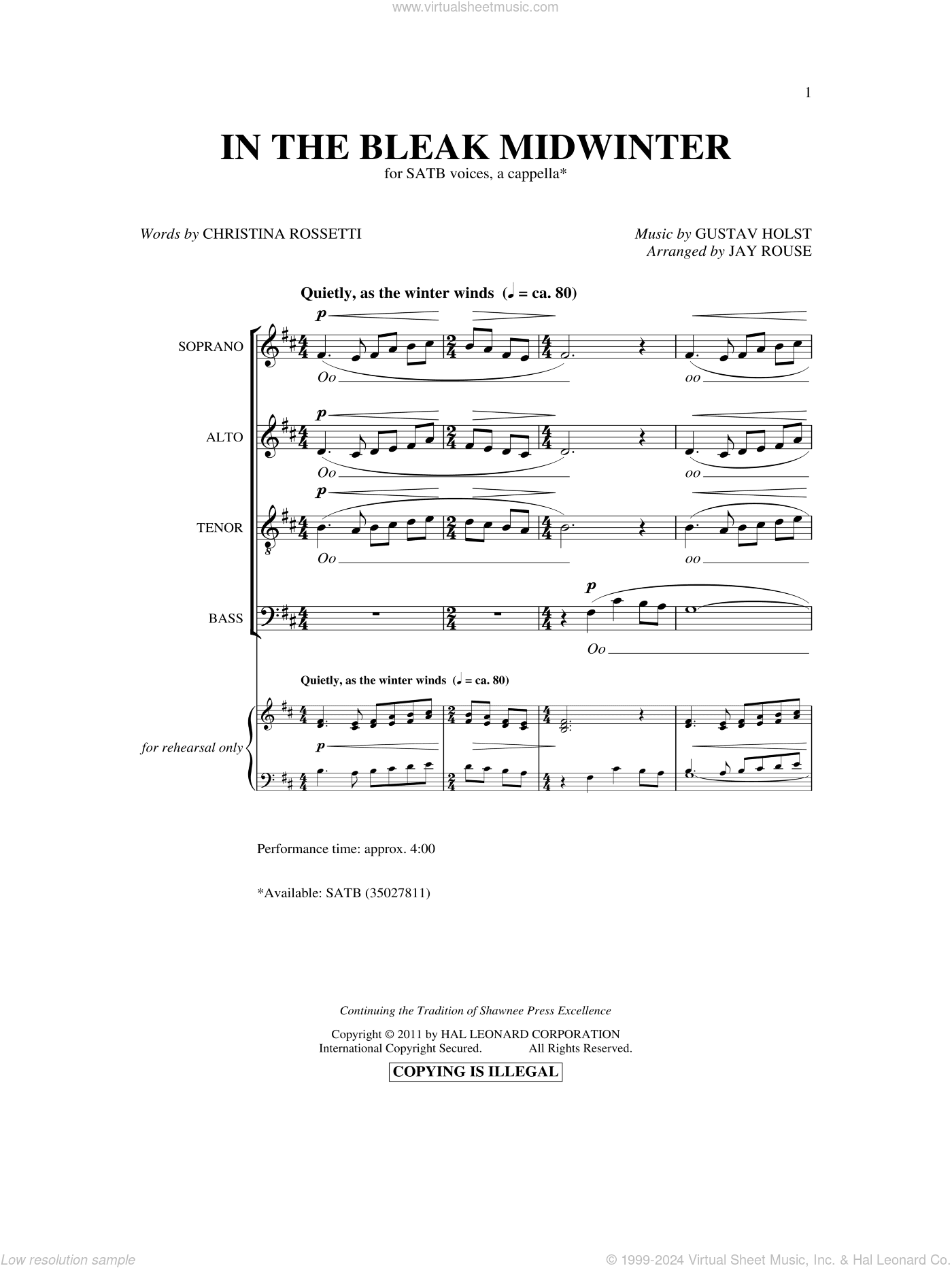 In The Bleak Midwinter (arr. John Leavitt)