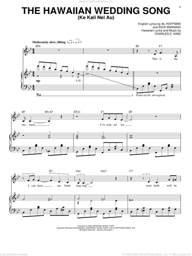 The Hawaiian Wedding Song (Ke Kali Nei Au)