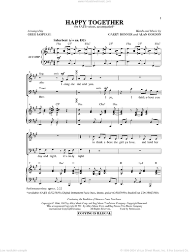 Happy Together (arr. Audrey Snyder)