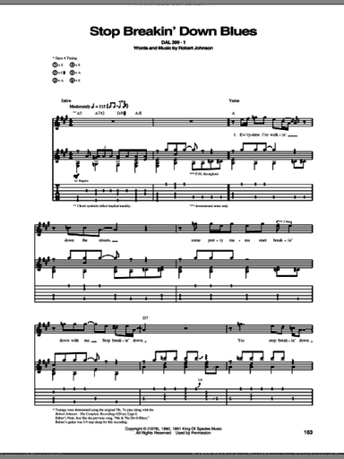 Stop Breakin' Down Blues