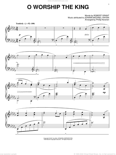 O Worship The King [Classical version] (arr. Phillip Keveren)