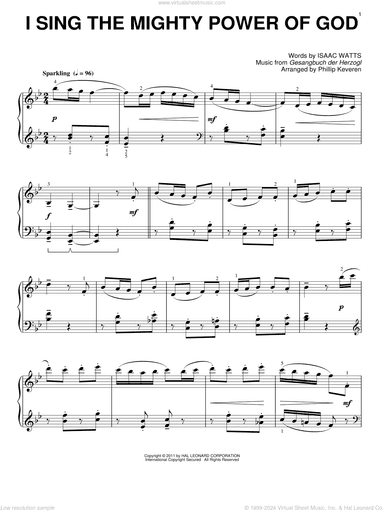 I Sing The Mighty Power Of God [Classical version] (arr. Phillip Keveren)