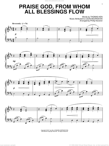 Praise God, From Whom All Blessings Flow [Classical version] (arr. Phillip Keveren)