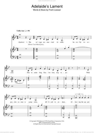 Adelaide's Lament (from Guys And Dolls)
