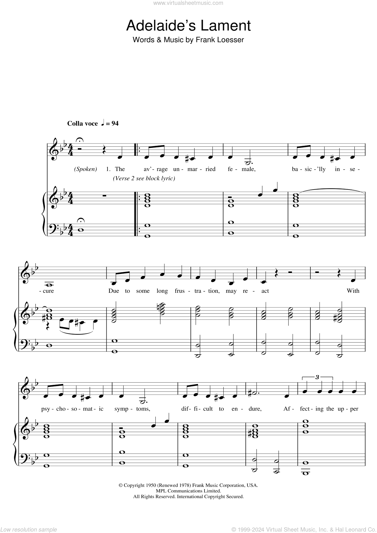 Adelaide's Lament (from Guys And Dolls)