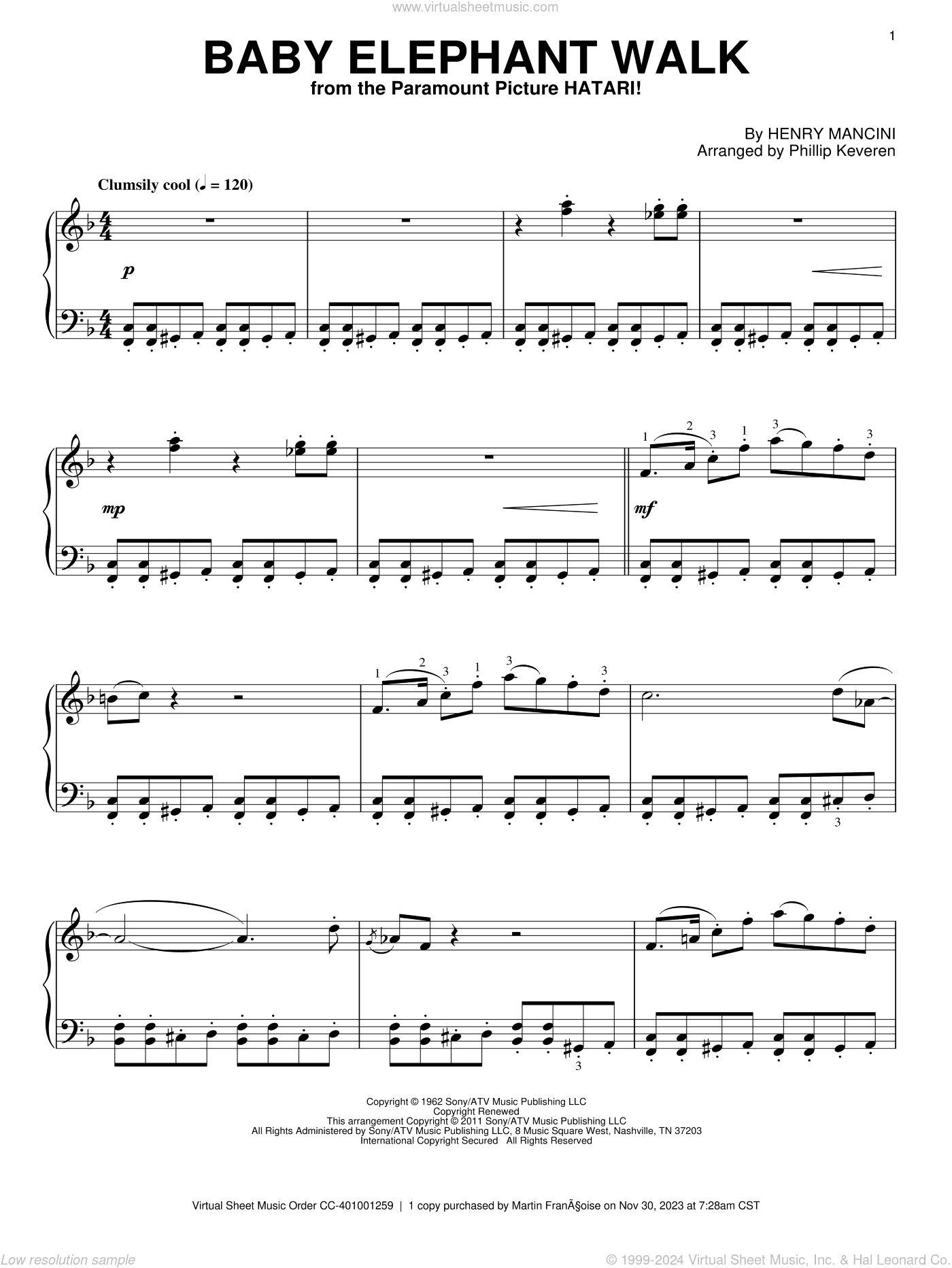 Baby Elephant Walk (arr. Phillip Keveren)