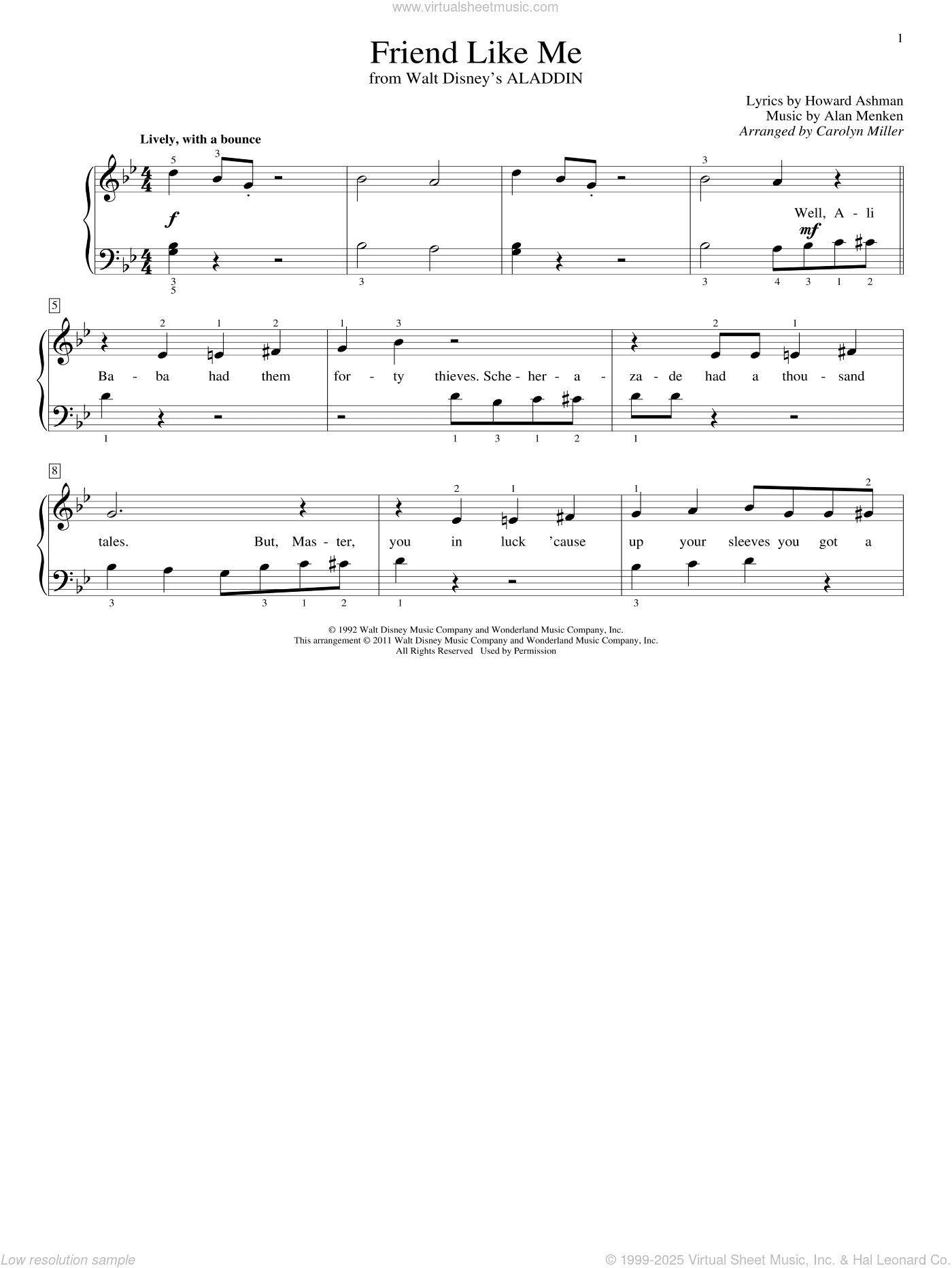 Friend Like Me (from Aladdin) (arr. Carolyn Miller)