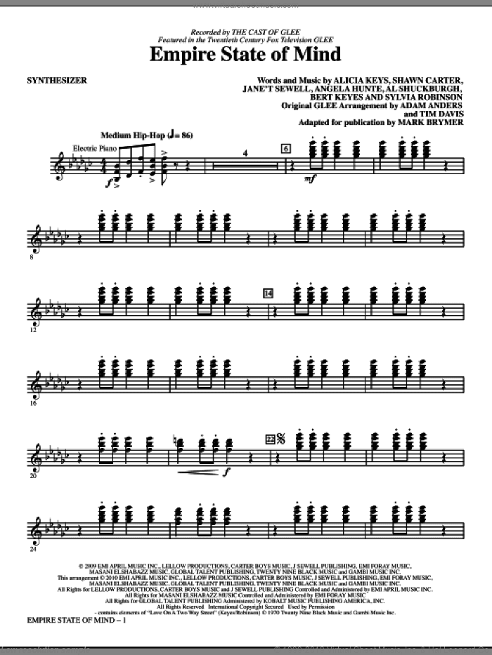 Empire State Of Mind (complete set of parts)