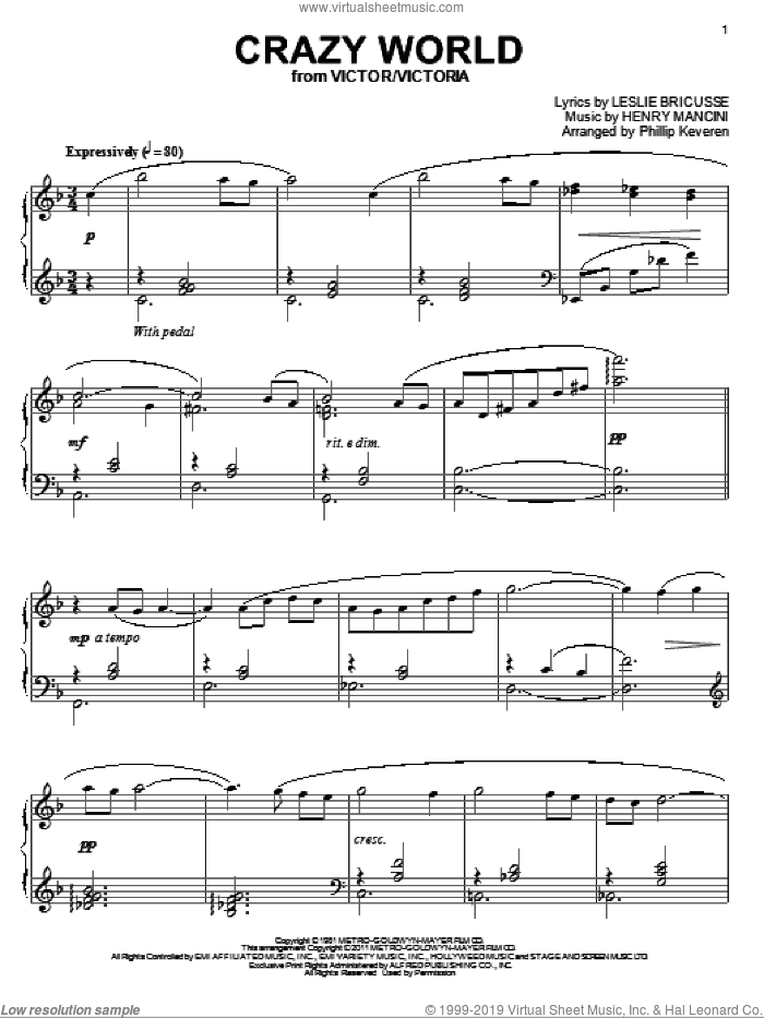 Crazy World (arr. Phillip Keveren)