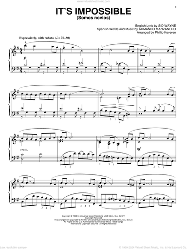 It's Impossible (Somos Novios) (arr. Phillip Keveren)