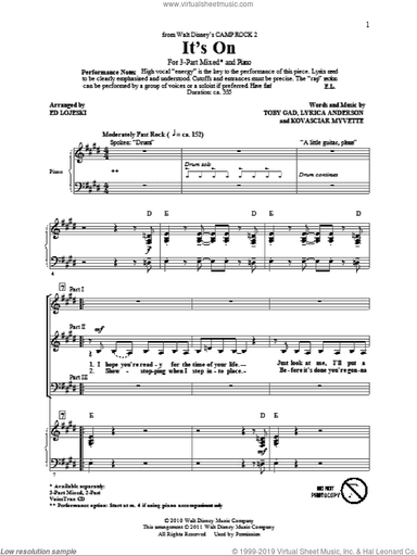 It's On (from Camp Rock 2) (arr. Ed Lojeski)