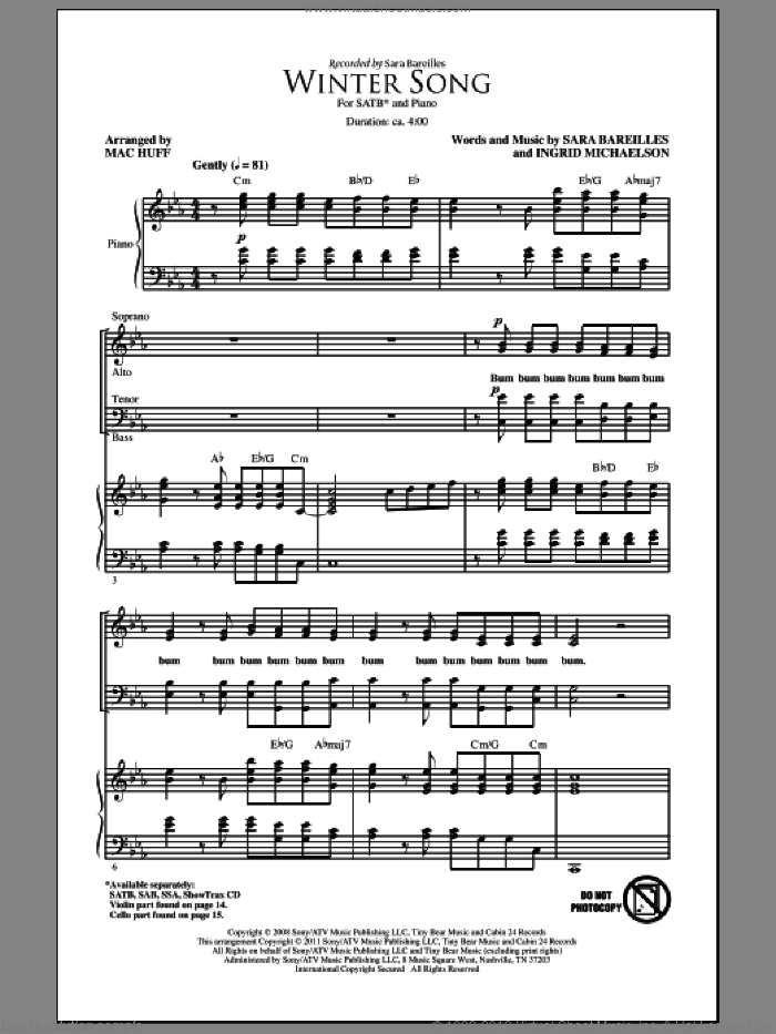 Winter Song (arr. Mac Huff)