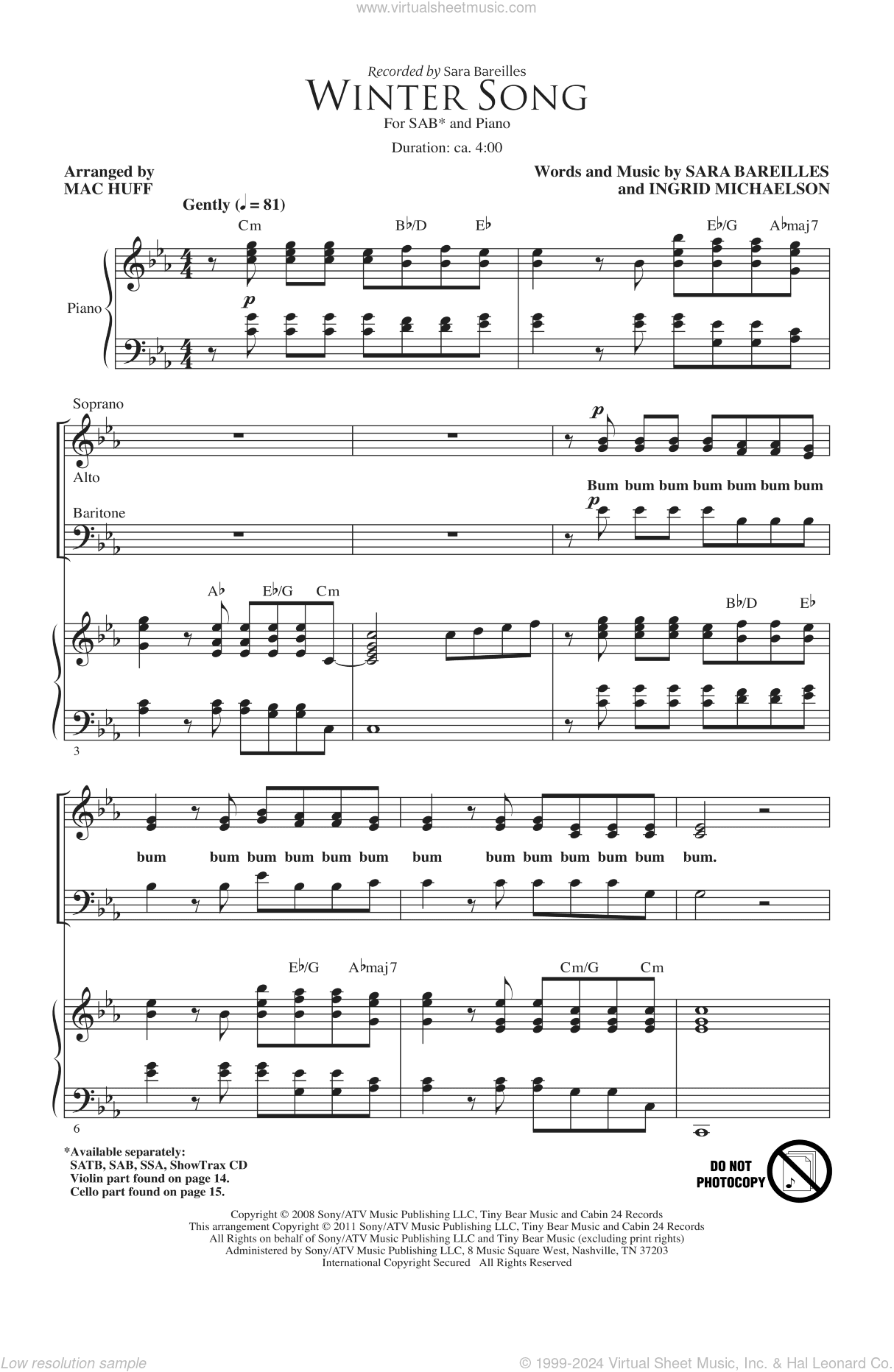 Winter Song (arr. Mac Huff)