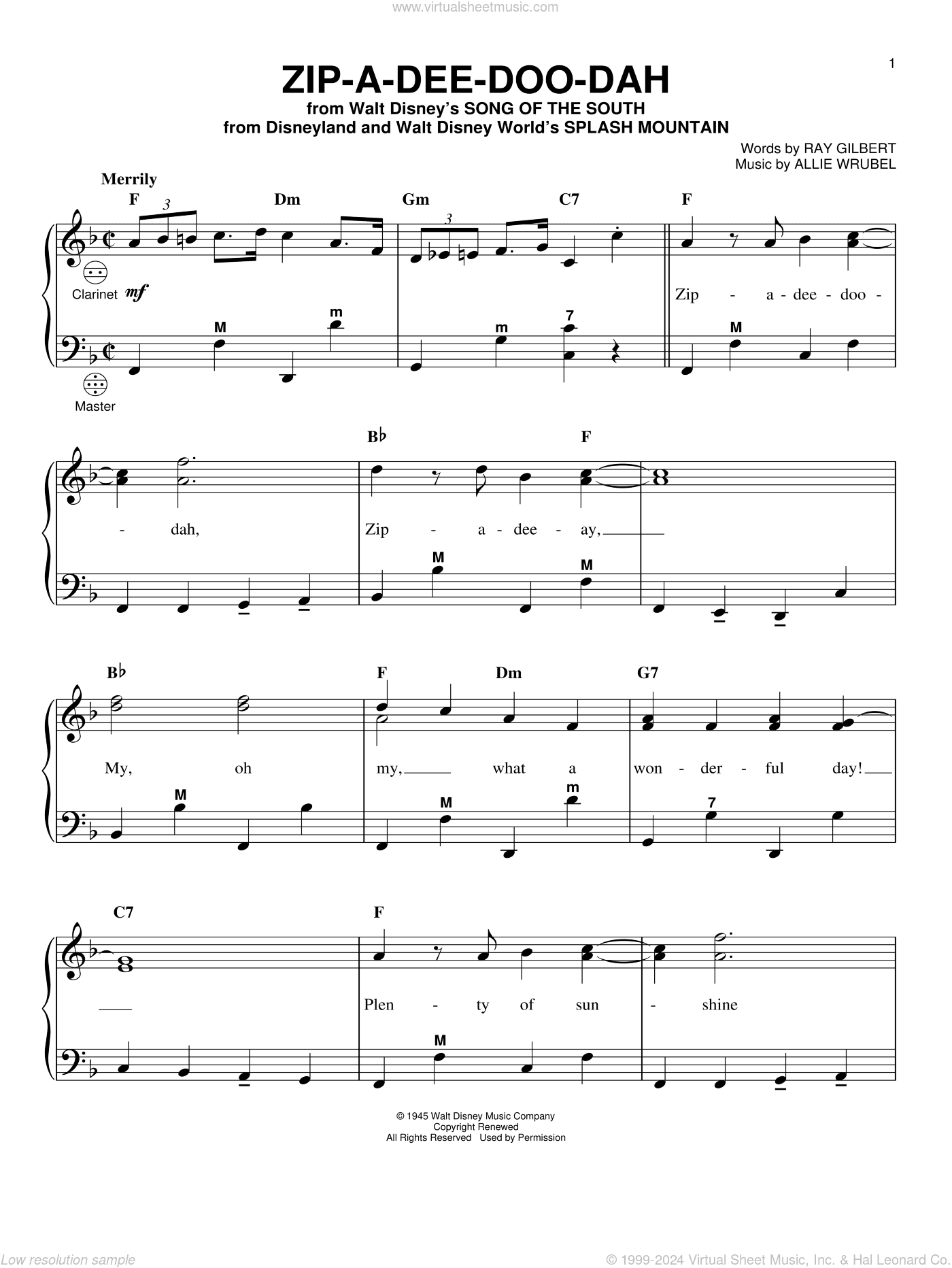 Zip-A-Dee-Doo-Dah (from Song Of The South) (arr. Gary Meisner)