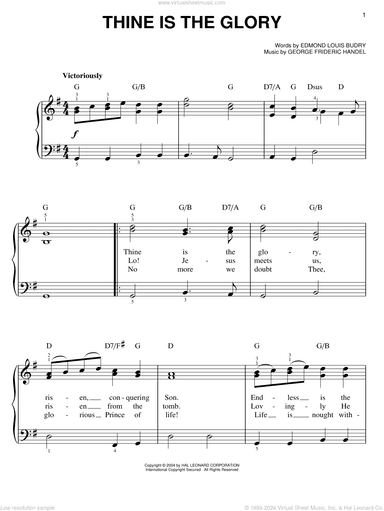 Thine Is The Glory, (easy)