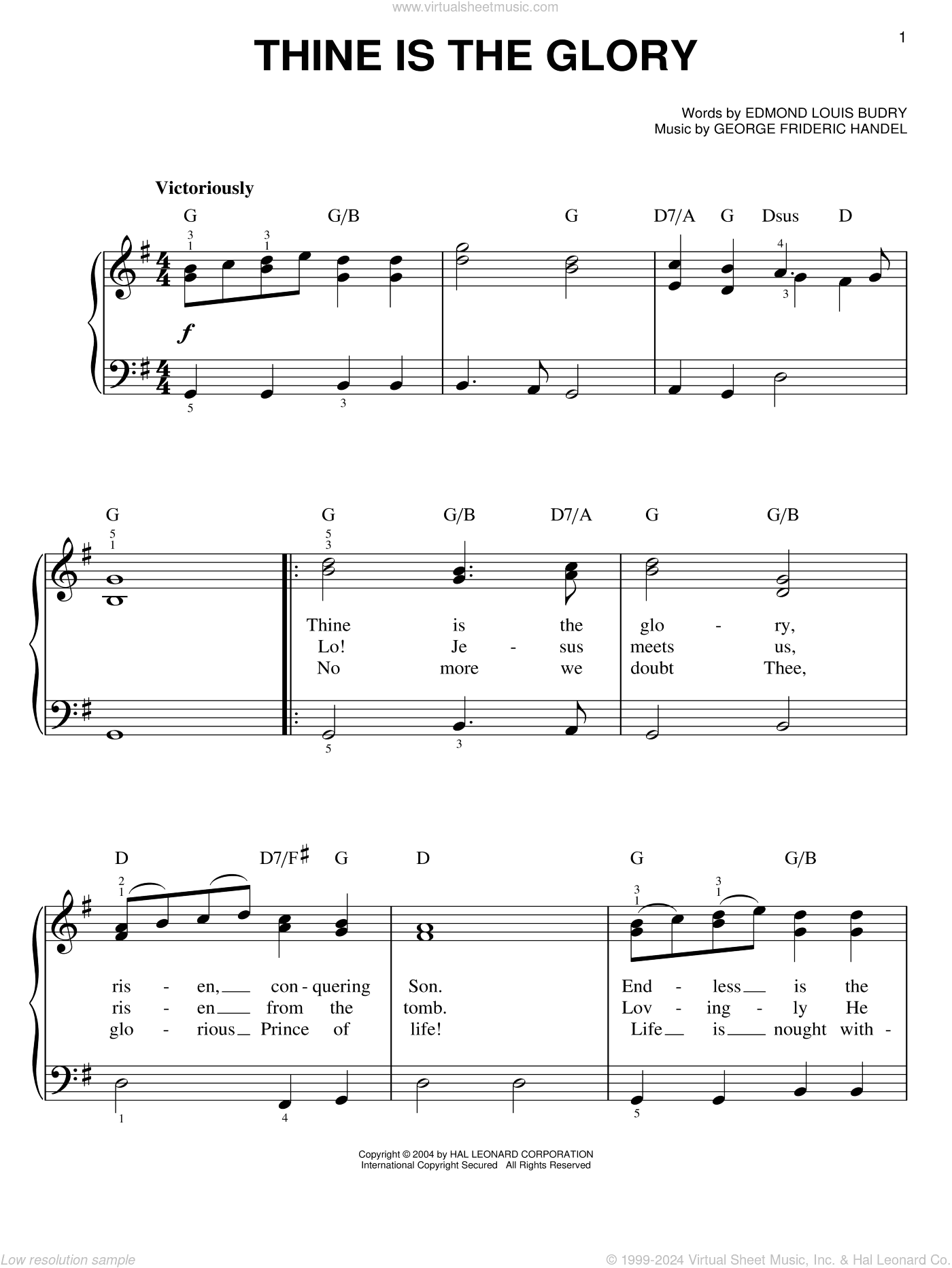 Thine Is The Glory, (easy)