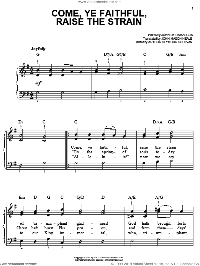 Come, Ye Faithful, Raise The Strain