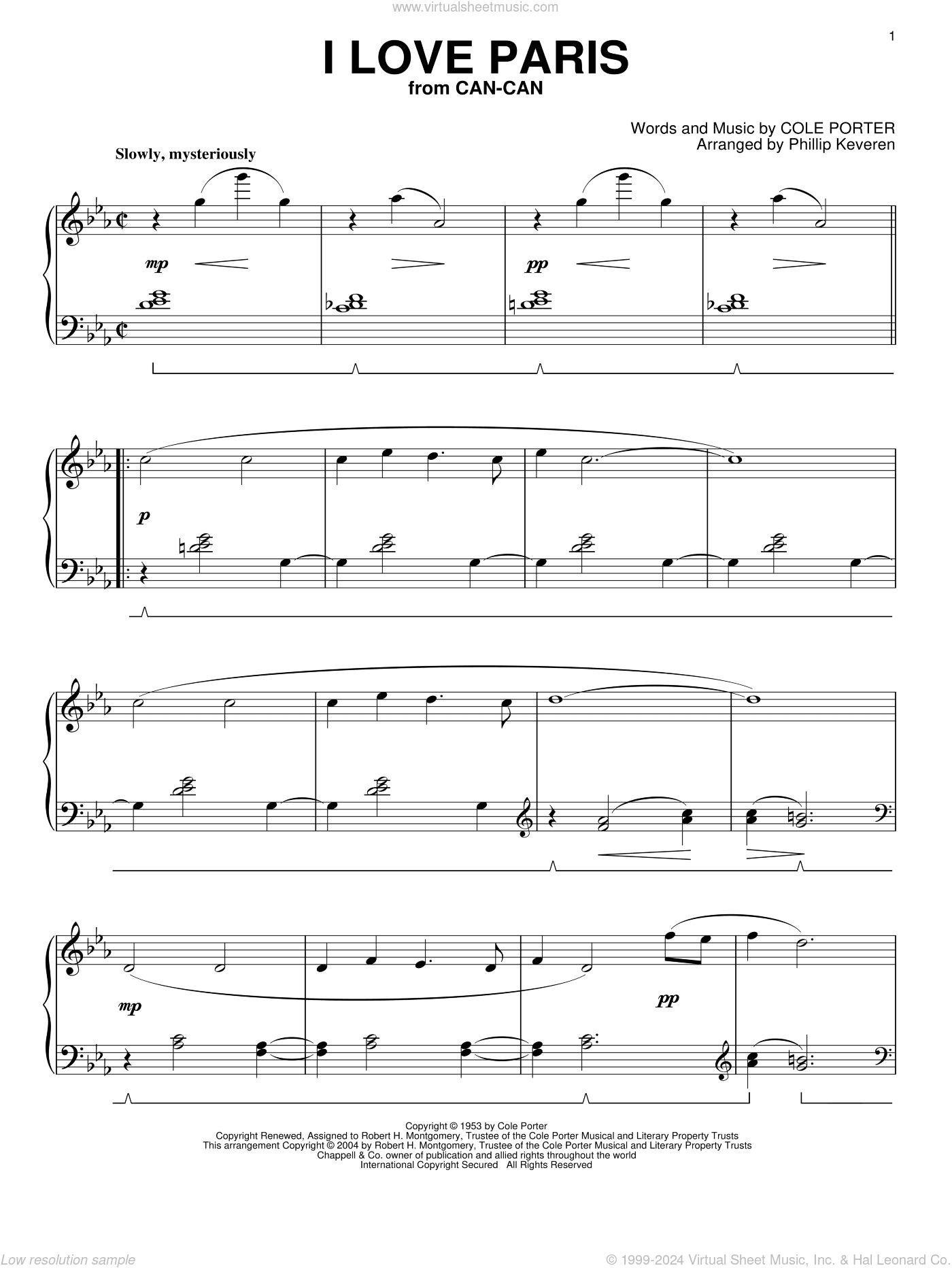 I Love Paris (arr. Phillip Keveren)
