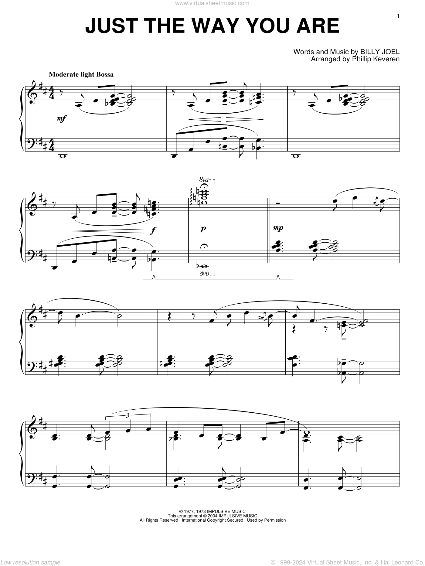 Just The Way You Are (arr. Phillip Keveren)
