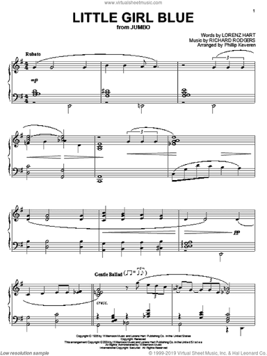 Little Girl Blue (arr. Phillip Keveren), (intermediate)