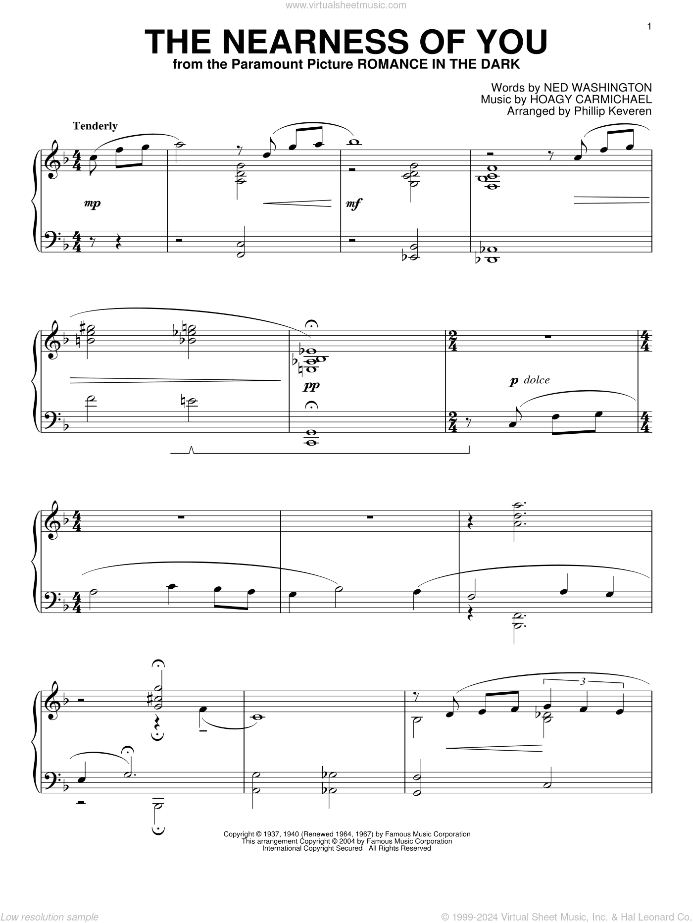 The Nearness Of You (arr. Phillip Keveren)