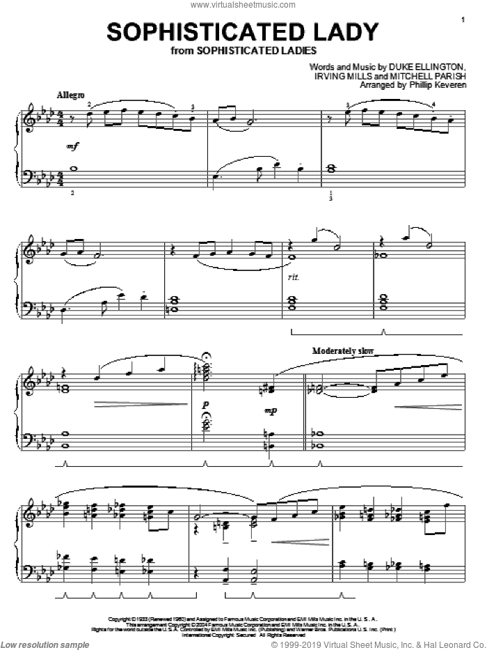 Sophisticated Lady (arr. Phillip Keveren)
